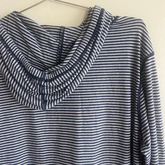 Ralph Lauren Denim & Supply Blue and White Striped Pullover Hoodie - Picture 7 of 9